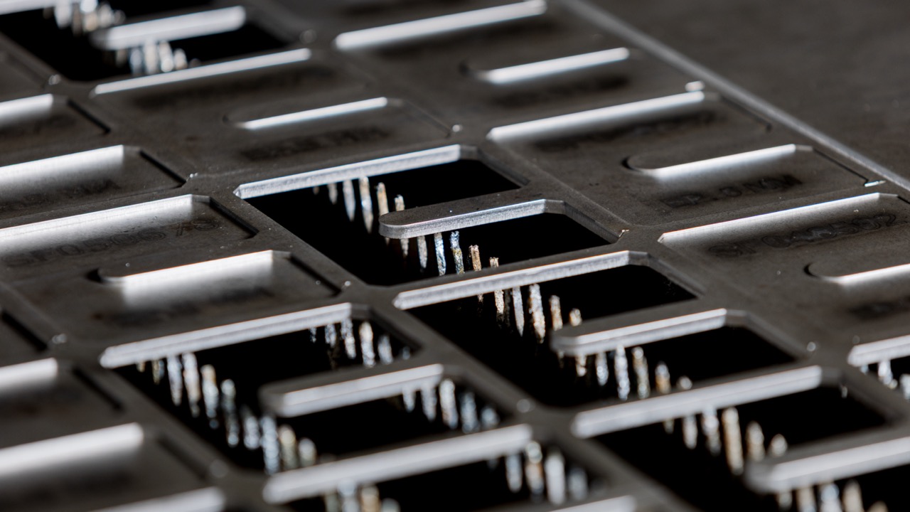 Industrial laser cutting machine working on metal